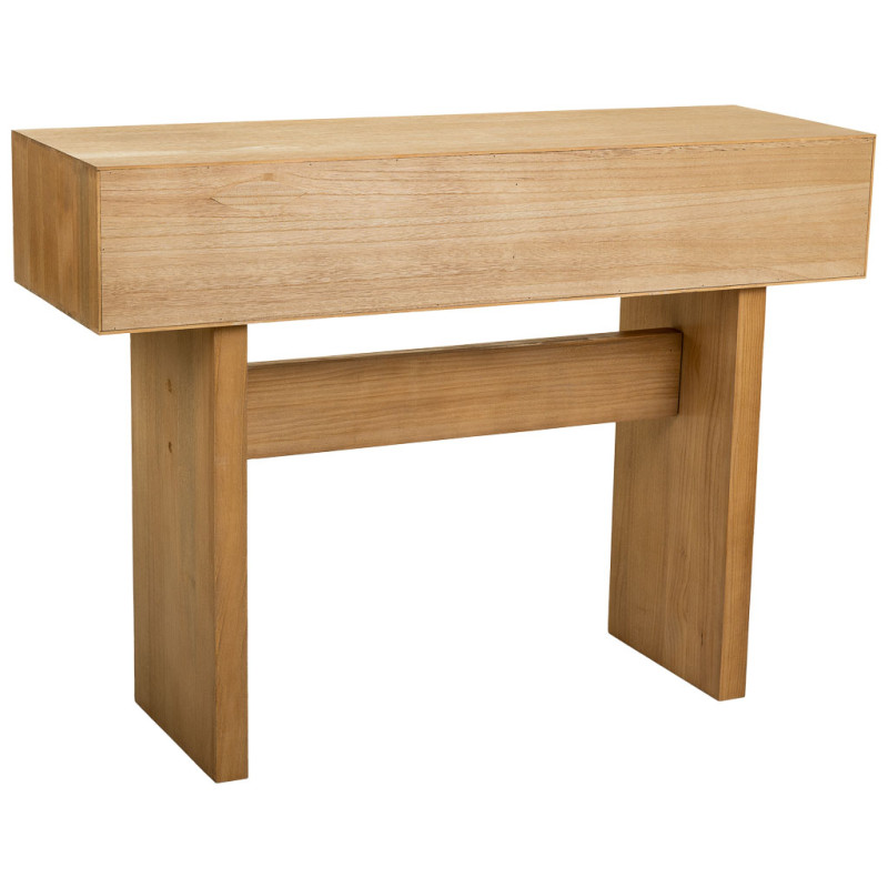 Console d'entrée bohème bois naturel et corde tressée 110x36x77 cm Marena  - 4