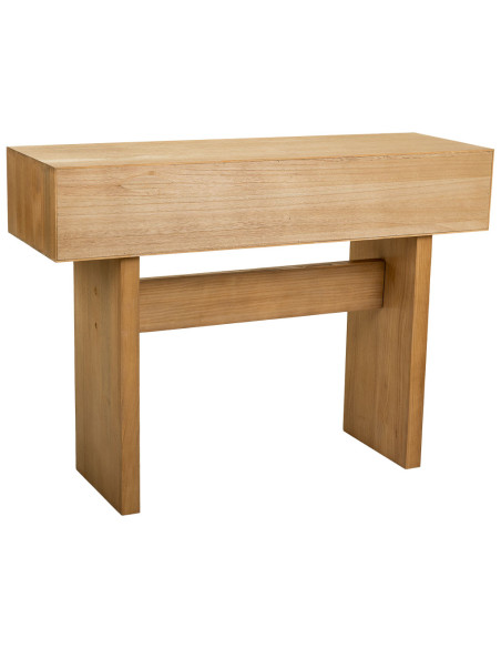 Console d'entrée bohème bois naturel et corde tressée 110x36x77 cm Marena  - 4