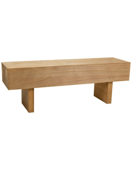 Meuble TV bohème en bois naturel et corde tressée 130x36x45 cm Marena  - 3