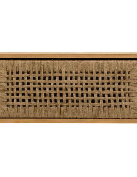 Meuble TV bohème en bois naturel et corde tressée 130x36x45 cm Marena  - 5