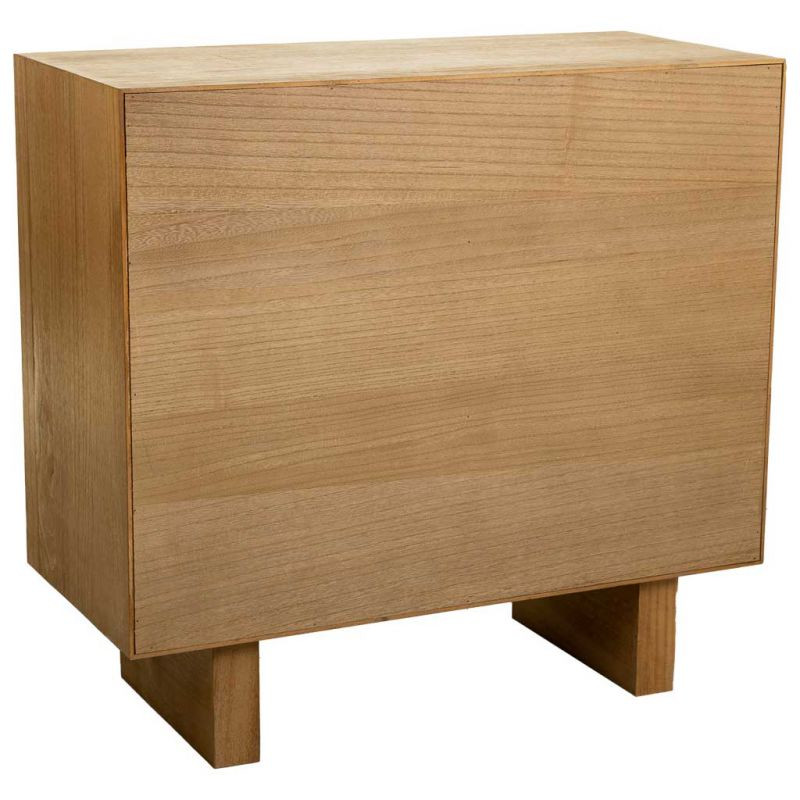 Commode 6 tiroirs bois naturel et corde tressée 80x36x75 cm Marena  - 4