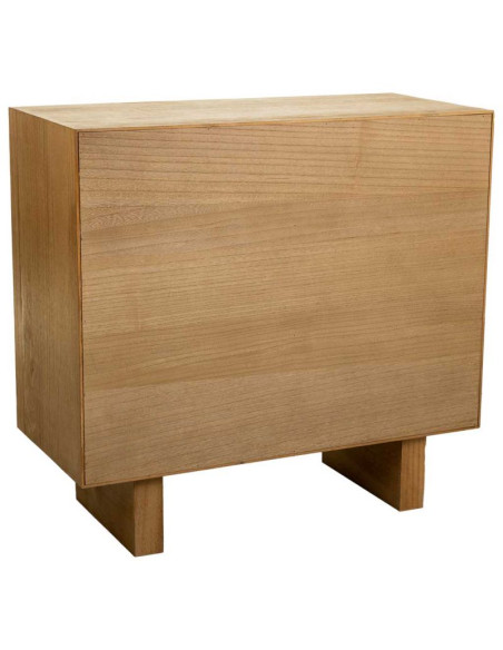 Commode 6 tiroirs bois naturel et corde tressée 80x36x75 cm Marena  - 4