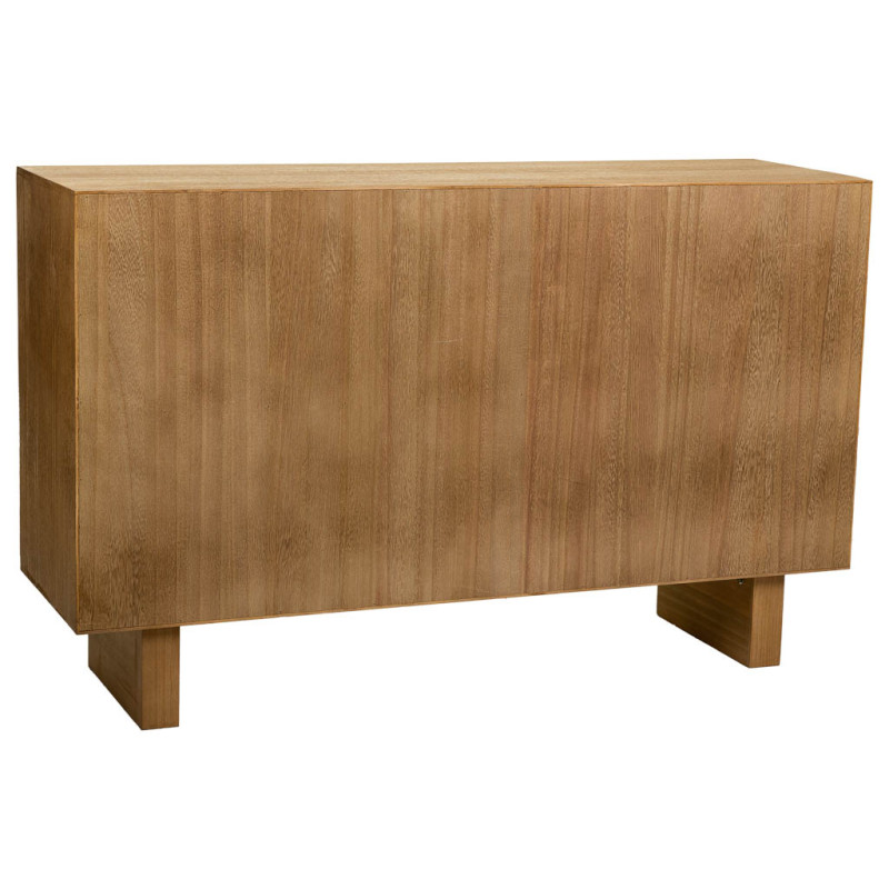 Buffet 3 portes bois naturel et corde tressée 120x36x75 cm Marena  - 4