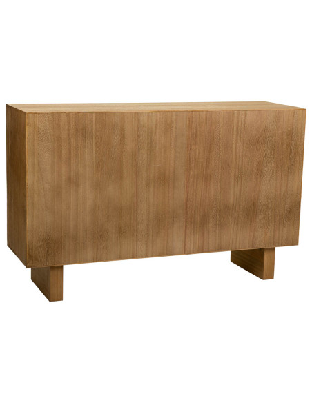 Buffet 3 portes bois naturel et corde tressée 120x36x75 cm Marena  - 4