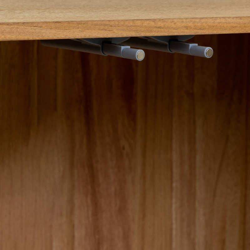 Buffet 3 portes bois naturel et corde tressée 120x36x75 cm Marena  - 5