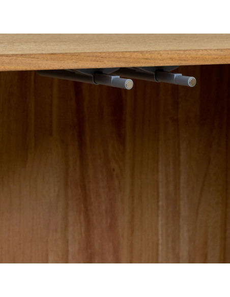 Buffet 3 portes bois naturel et corde tressée 120x36x75 cm Marena  - 5