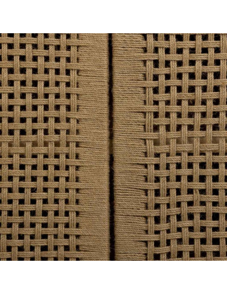Buffet 3 portes bois naturel et corde tressée 120x36x75 cm Marena  - 7