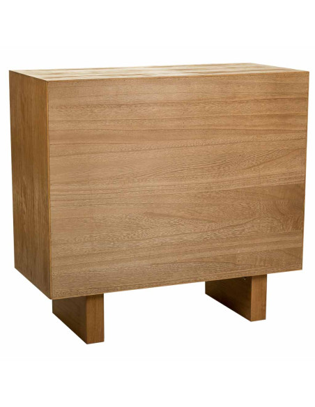 Buffet 2 portes 2 tiroirs bois brun miel 80x36x75 cm Marena  - 4