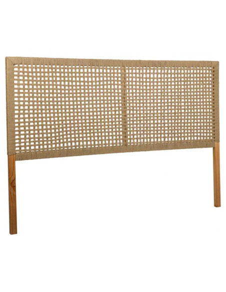 Tête de lit bois brun et corde tressée 160x3x110 cm Marena  - 2