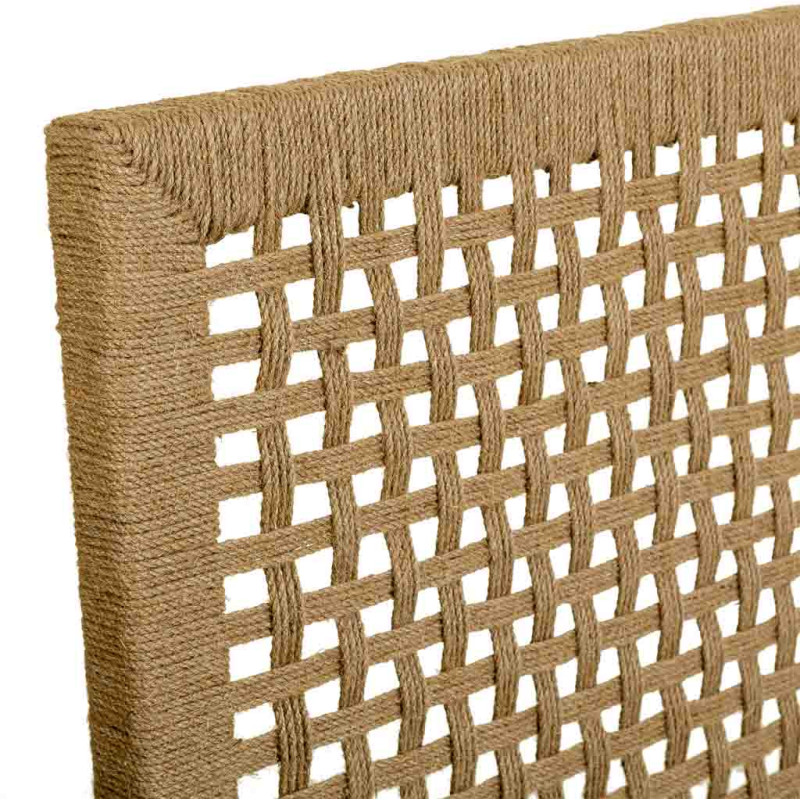 Tête de lit bois brun et corde tressée 160x3x110 cm Marena  - 3