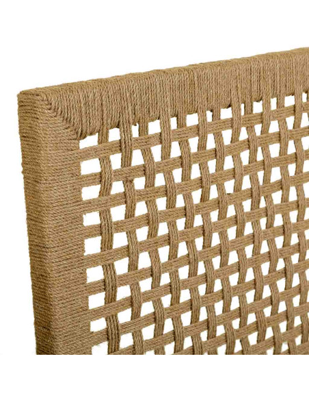 Tête de lit bois brun et corde tressée 160x3x110 cm Marena  - 3