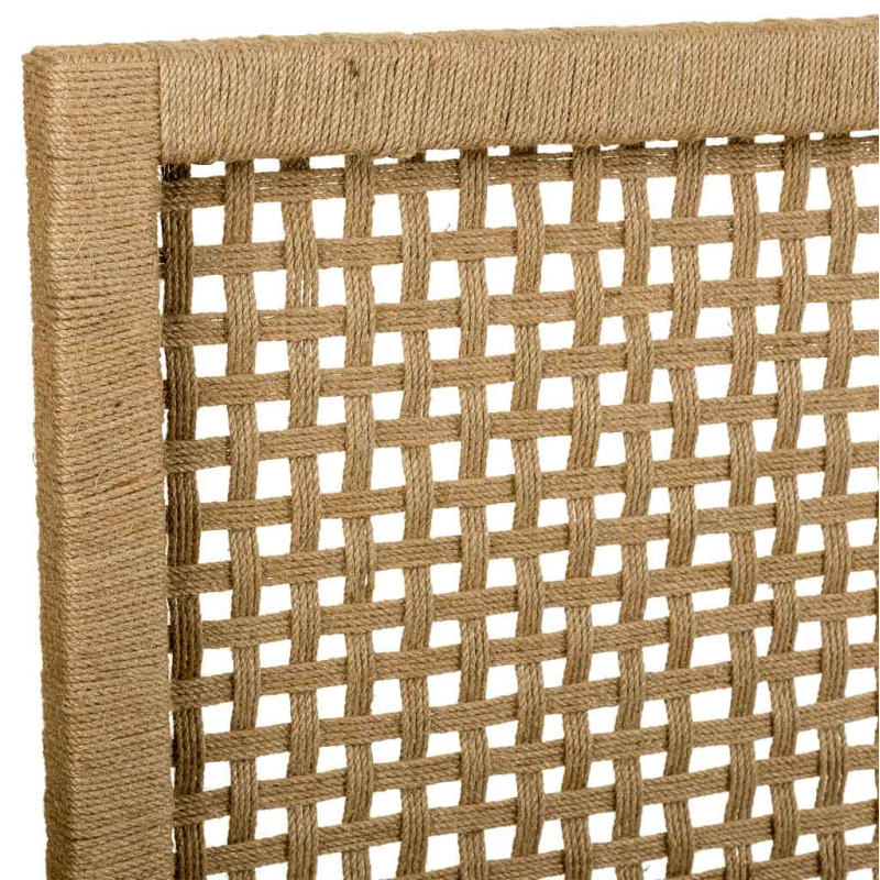 Tête de lit bois brun et corde tressée 160x3x110 cm Marena  - 4