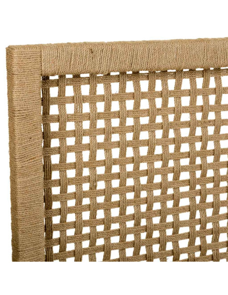 Tête de lit bois brun et corde tressée 160x3x110 cm Marena  - 4