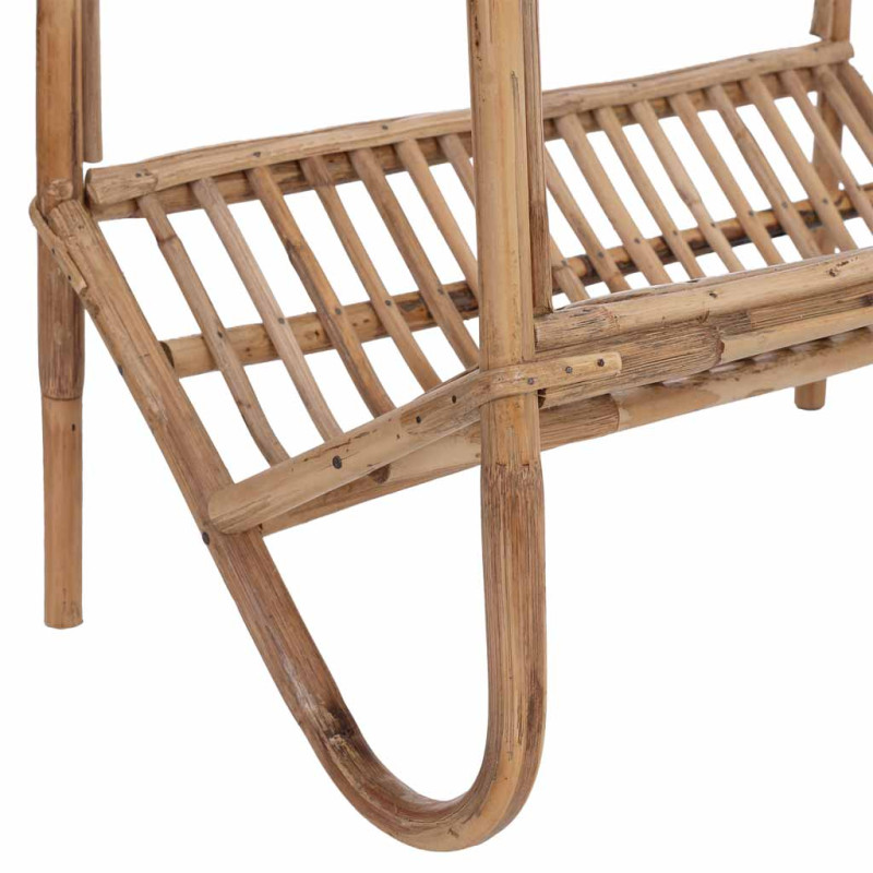 Table d'appoint bohème en canne brune et verre 45x30x50 cm Herena  - 5