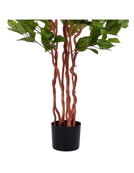 Hibiscus artificiel rouge en tissu polyester 40x30x150 cm Rileno  - 5