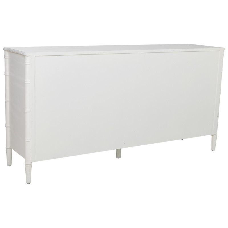 Buffet 4 portes blanc et rotin 178,5x45,5x89 cm Delaruna  - 5