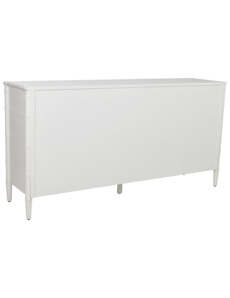 Buffet 4 portes blanc et rotin 178,5x45,5x89 cm Delaruna  - 5