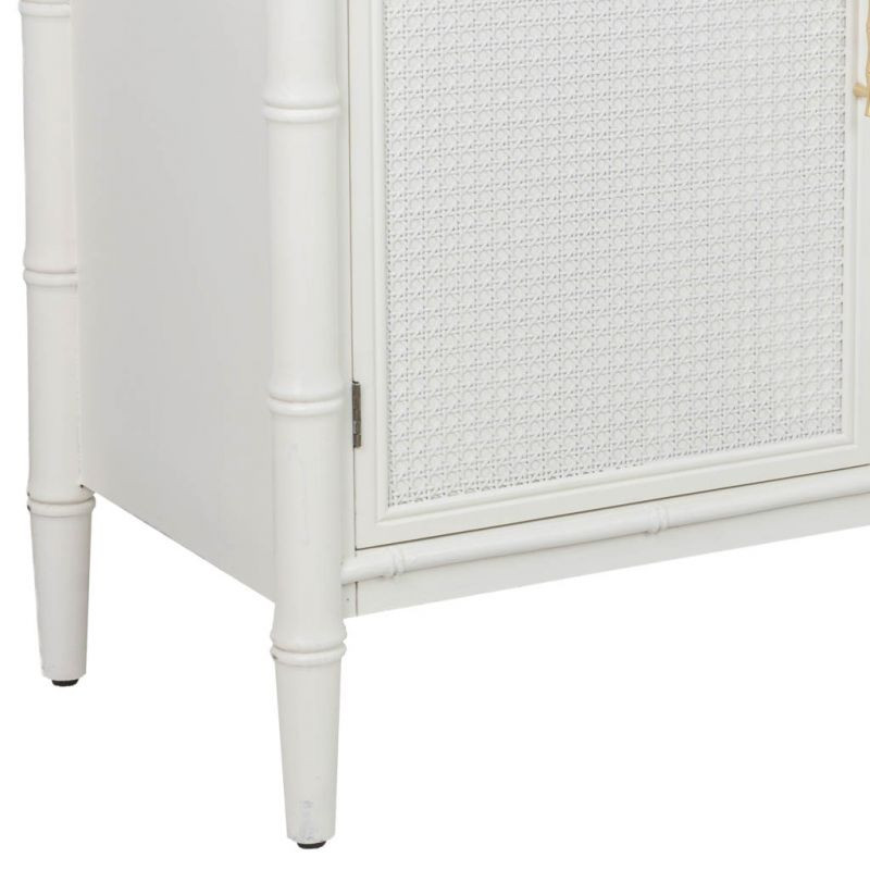 Buffet 4 portes blanc et rotin 178,5x45,5x89 cm Delaruna  - 8