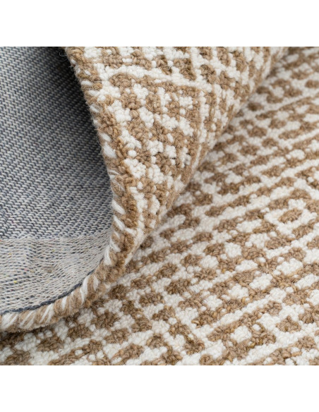 Tapis en laine beige tissé à la main 200x300 cm Orviro Ixia - 5