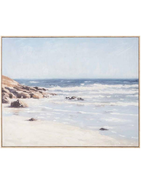 Tableau bord de mer bleu peint à l’huile 80x100 cm Faliro Ixia - 1