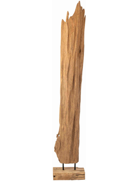 Grande sculpture en teck naturel sur socle 183 cm Ijfek J-Line - 1