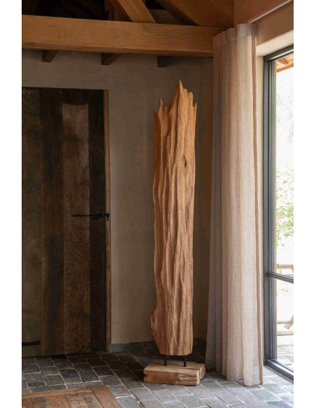 Grande sculpture en teck naturel sur socle 183 cm Ijfek J-Line - 2