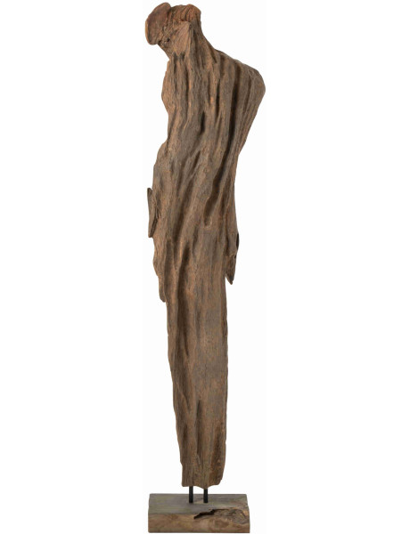 Grande sculpture en teck brun foncé 183 cm Elrik J-Line - 1
