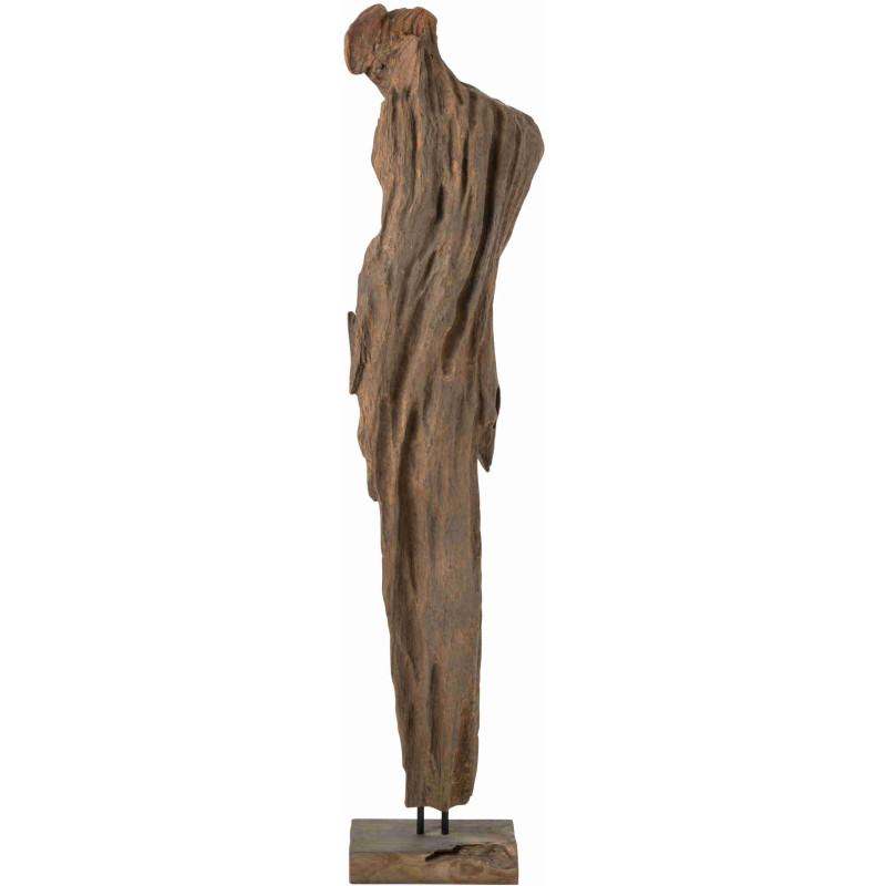 Grande sculpture en teck brun foncé 183 cm Elrik J-Line - 1