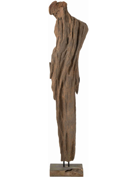 Grande sculpture en teck brun foncé 183 cm Elrik J-Line - 1