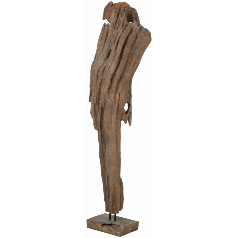 Grande sculpture en teck brun foncé 183 cm Elrik J-Line - 2