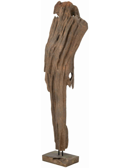 Grande sculpture en teck brun foncé 183 cm Elrik J-Line - 2