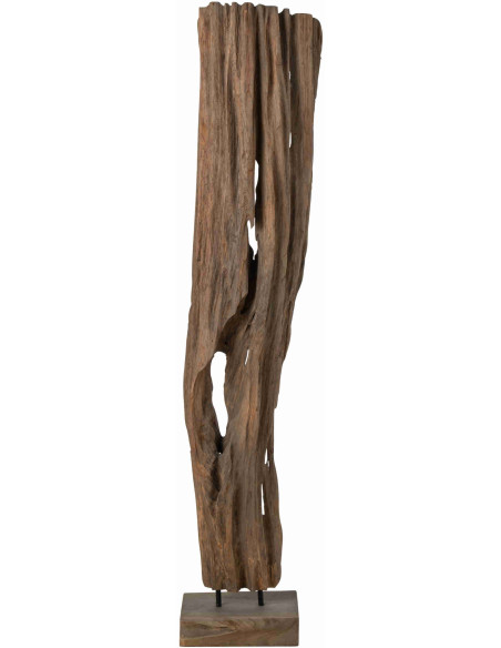 Grande sculpture en teck brun foncé 183 cm Elrik J-Line - 3