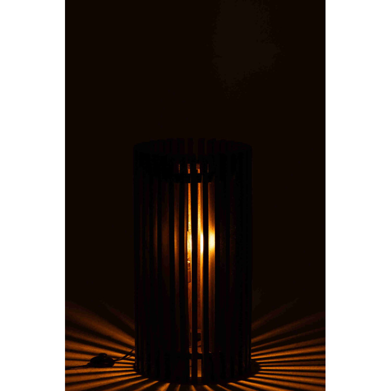 Lampe à poser en manguier brun strié 62 cm Bosik J-Line - 5