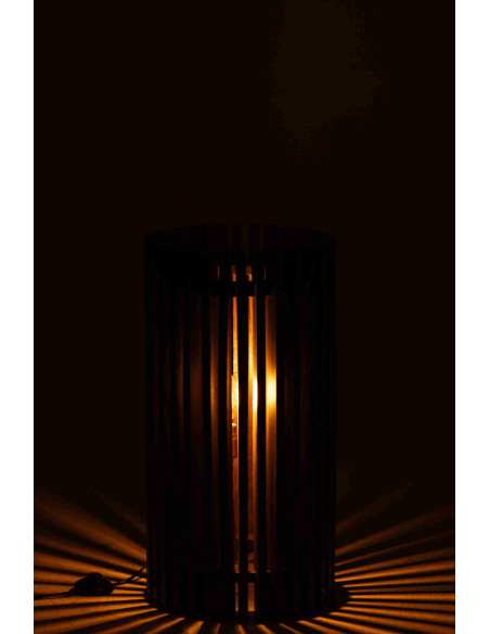Lampe à poser en manguier brun strié 62 cm Bosik J-Line - 5
