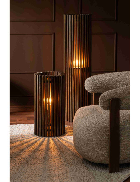 Lampe à poser en manguier brun strié 62 cm Bosik J-Line - 2