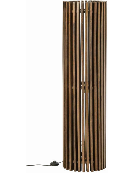 Lampadaire en manguier brun chocolat ajouré 122 cm Bosik J-Line - 3