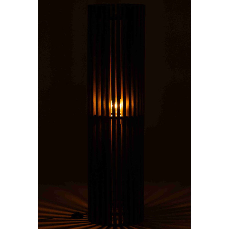 Lampadaire en manguier brun chocolat ajouré 122 cm Bosik J-Line - 5