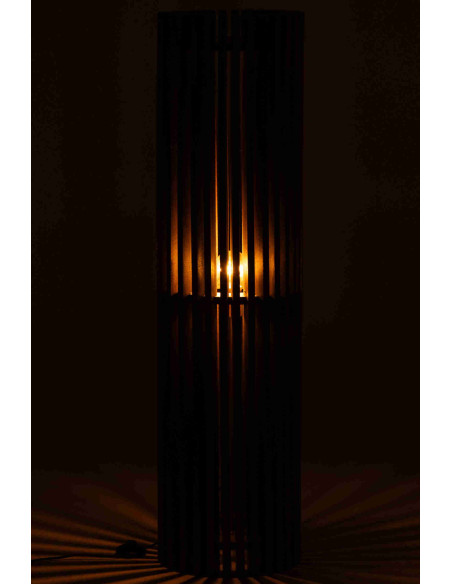 Lampadaire en manguier brun chocolat ajouré 122 cm Bosik J-Line - 5