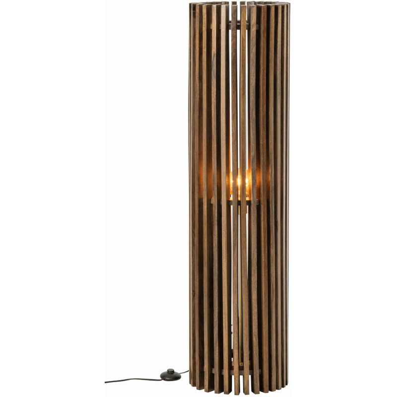 Lampadaire en manguier brun chocolat ajouré 122 cm Bosik J-Line - 4