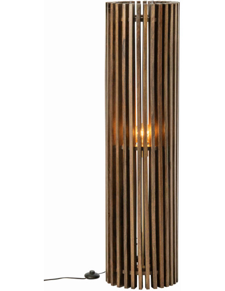 Lampadaire en manguier brun chocolat ajouré 122 cm Bosik J-Line - 4