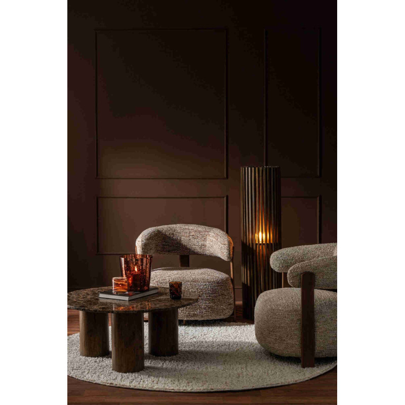 Lampadaire en manguier brun chocolat ajouré 122 cm Bosik J-Line - 2