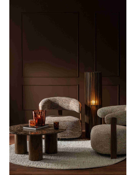 Lampadaire en manguier brun chocolat ajouré 122 cm Bosik J-Line - 2