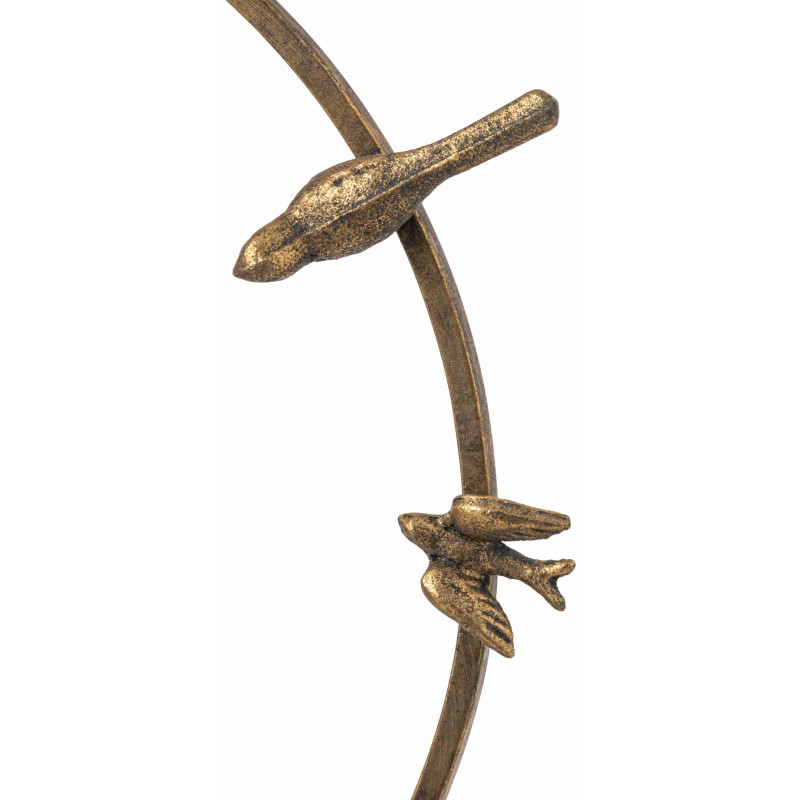 Horloge murale oiseaux en métal doré 57 cm Hefek J-Line - 4