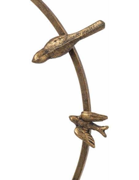 Horloge murale oiseaux en métal doré 57 cm Hefek J-Line - 4