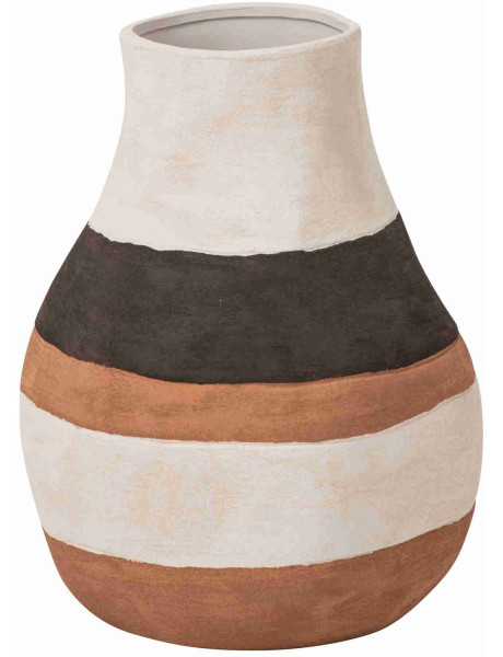 Grand vase en grès rayé terracotta 39,5 cm Gawun J-Line - 1
