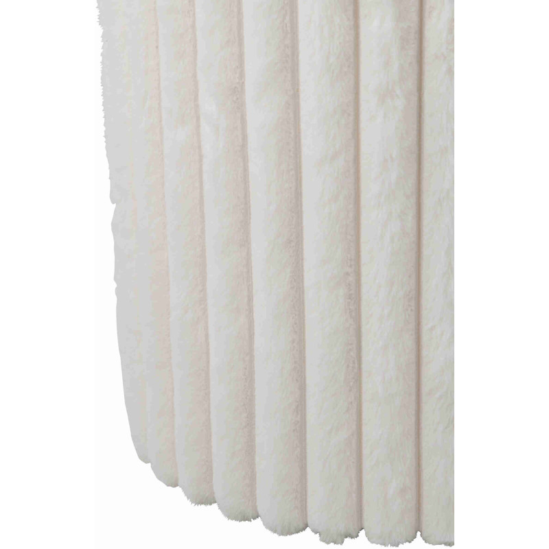 Pouf coffre rond en fausse fourrure blanche 40x40x42 cm Dozel J-Line - 6