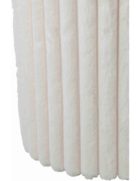 Pouf coffre rond en fausse fourrure blanche 40x40x42 cm Dozel J-Line - 6