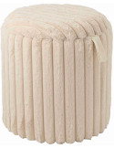 Pouf coffre rond beige en fausse fourrure 40 cm Dozel