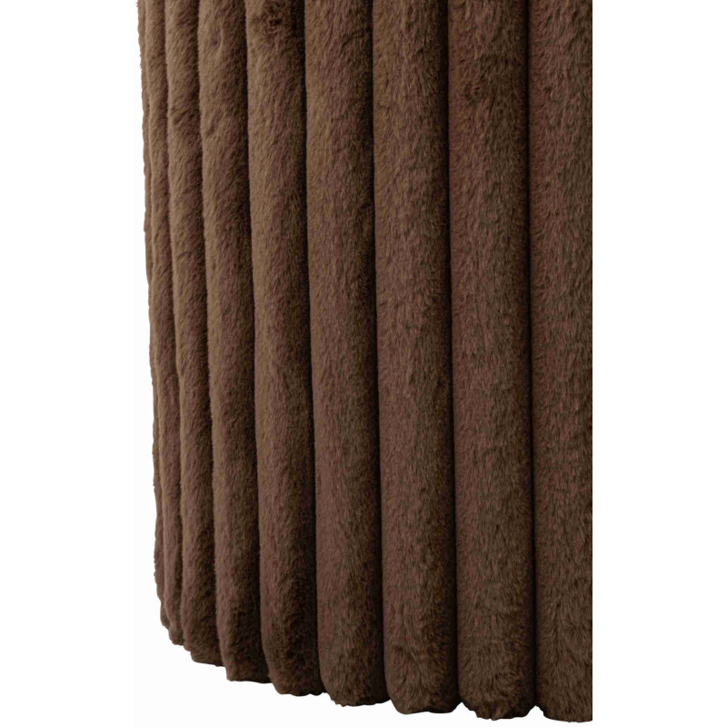 Pouf coffre rond chocolat en fausse fourrure 40 cm Dozel J-Line - 7