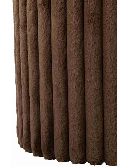 Pouf coffre rond chocolat en fausse fourrure 40 cm Dozel J-Line - 7